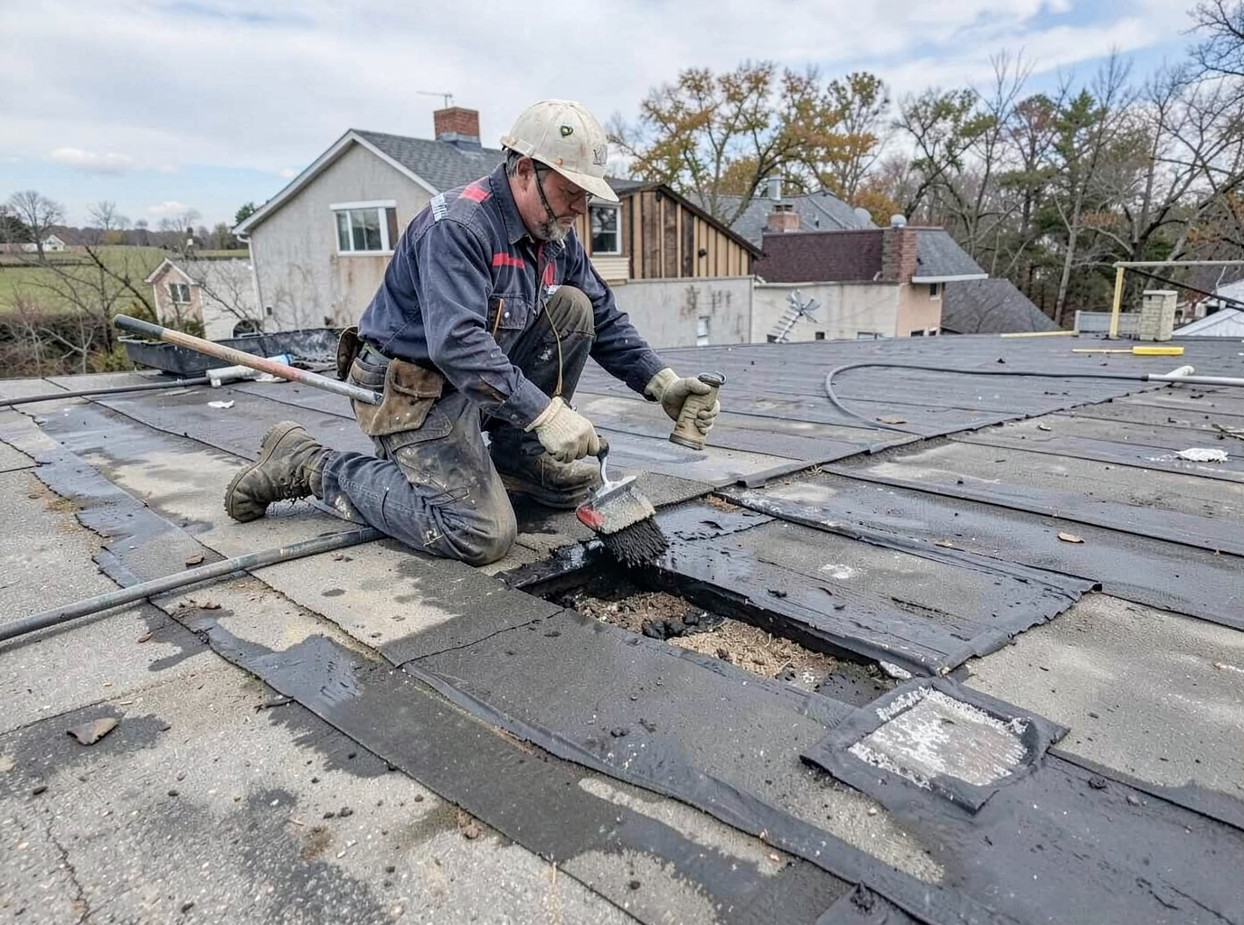 Flat / Low-Slope Roof Leak Repair in Gary, IN